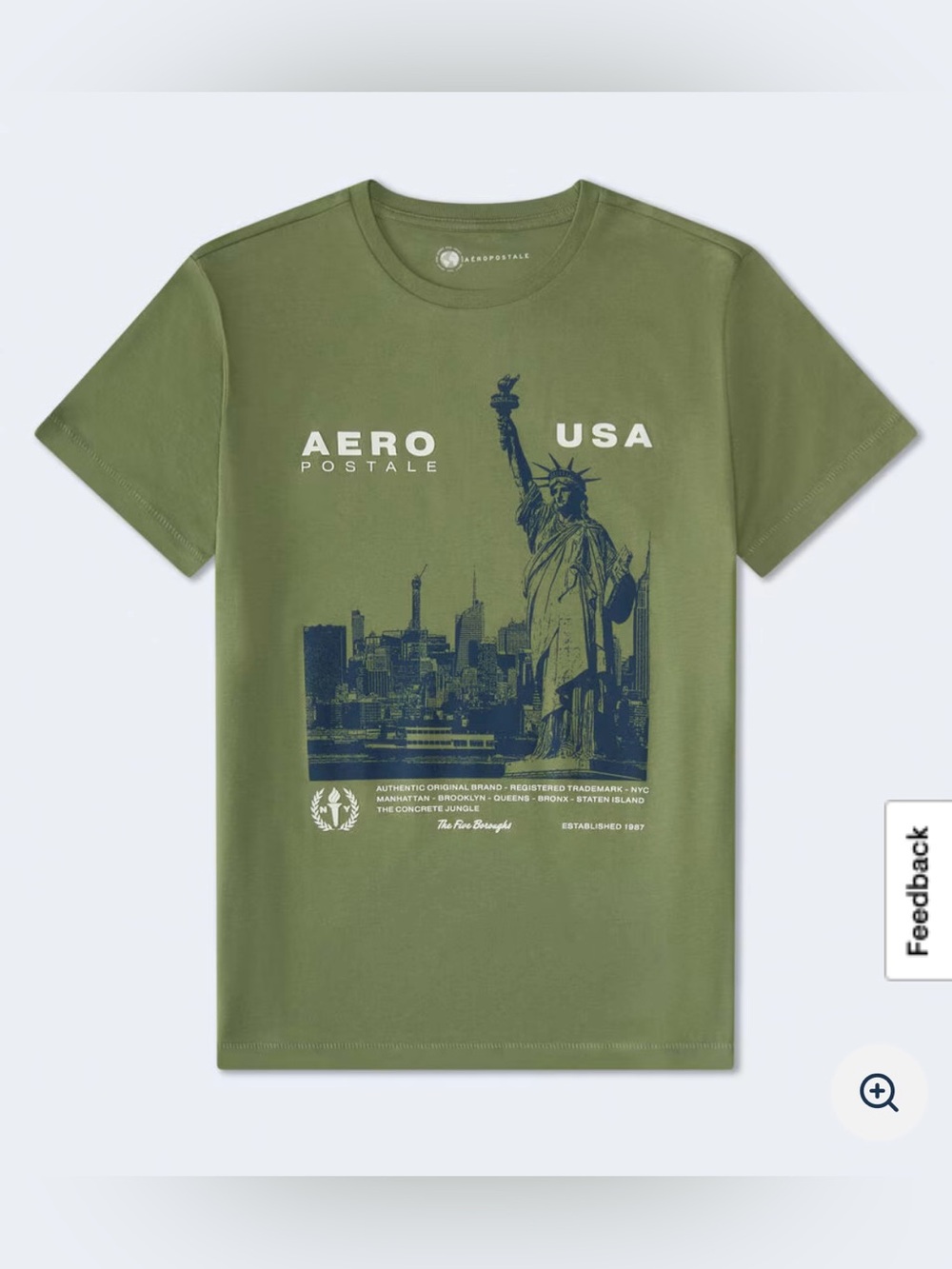 Aeropostale USA Statue Of Liberty Graphic Tee Size M